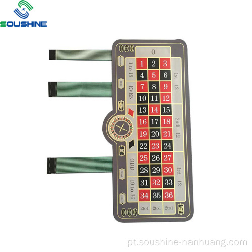 Interruptor de membrana de quadro de mesa para máquinas de jogos de azar